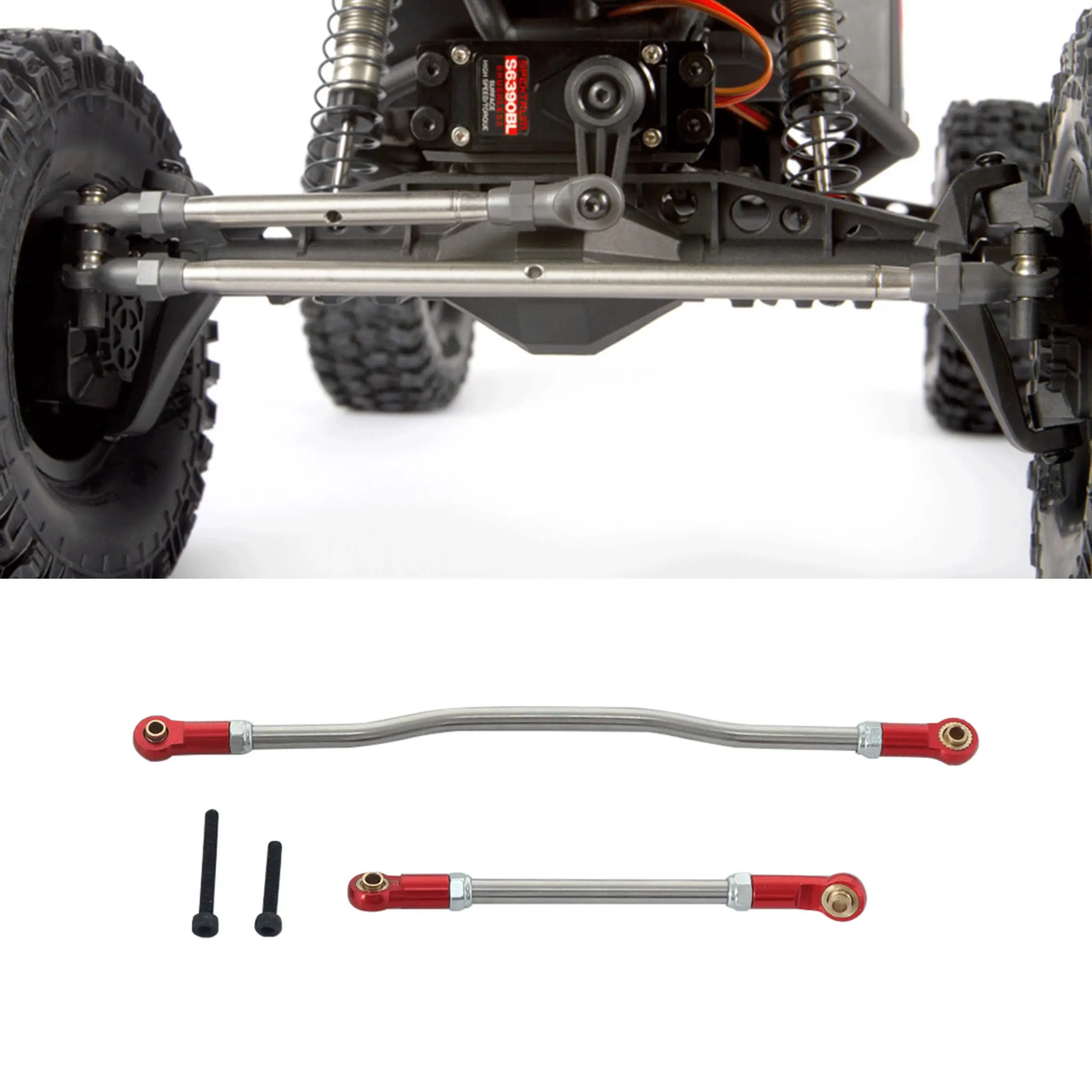 2pcs Adjustable Steering Links Metal Rod End For 1/10 Rc Crawler Car