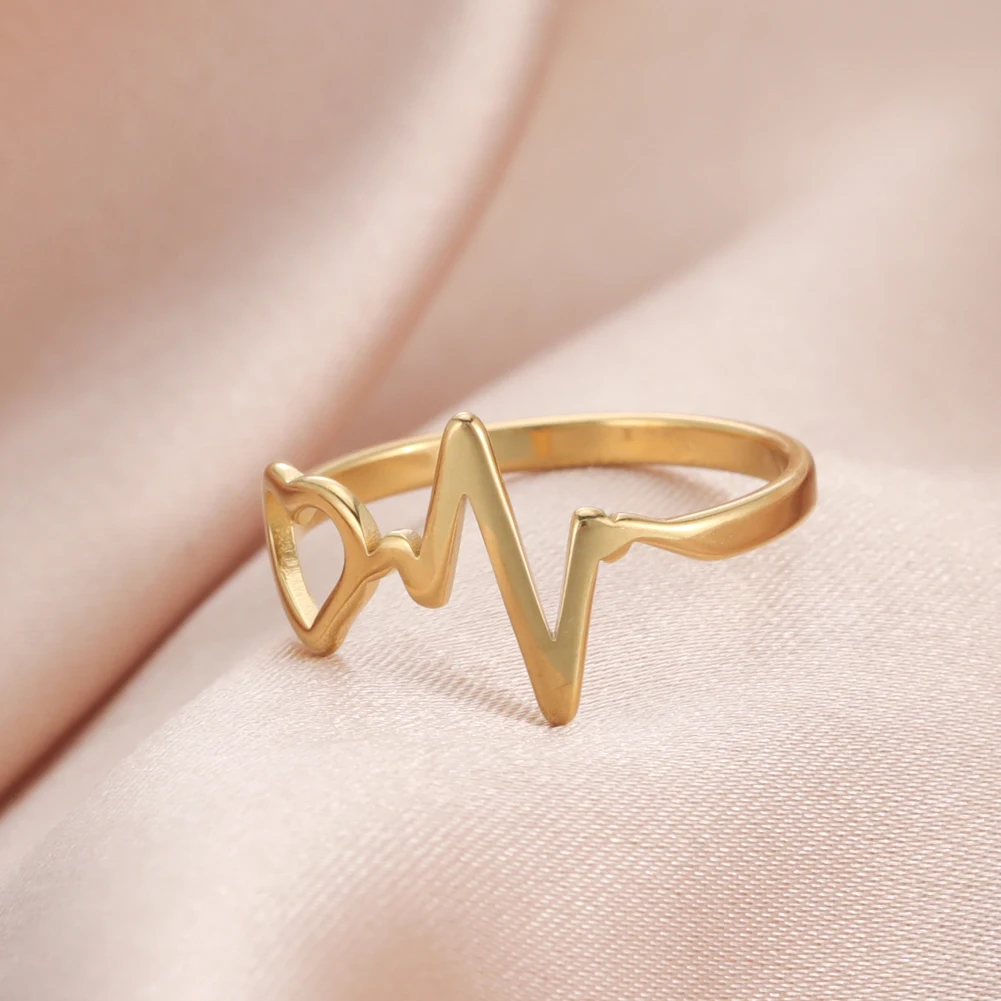 COOLTIME anillos de acero inoxidable con geométric... - Grandado