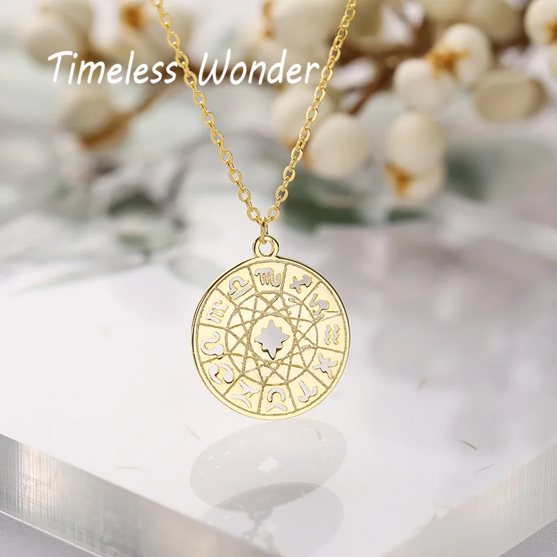 

Timeless Wonder 925 Sterling Silver Cutout Constellation Coin Choker Necklace Jewelry Gown Punk Gothic Top Ins Boho Pendant 3525