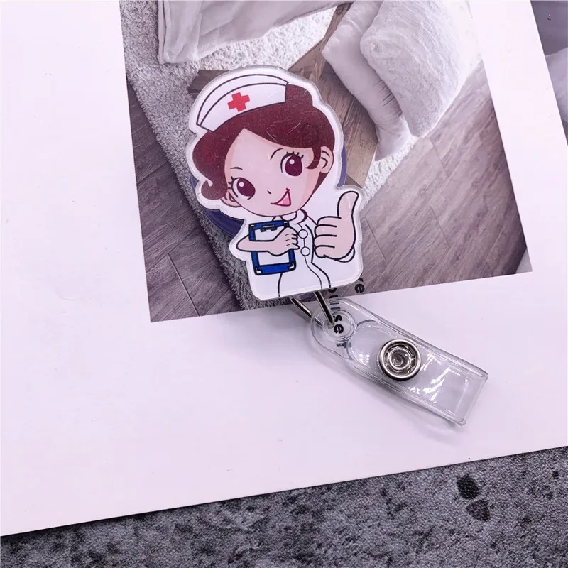 Card Holder Name Tag Lanyard Keychain Badge With Nurse Accessories Retractable | Канцтовары для офиса и дома