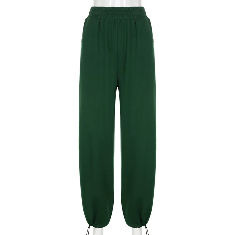 

Women's new solid color elastic casual trousers