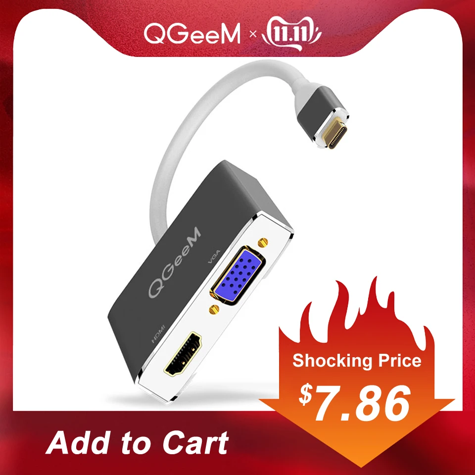 QGeeM USB C HDMI vga-адаптер usb type-c к HDMI 4 К мужчина к женщине для MacBook Pro ChromeBook huawei P20 galaxy S9 USB C HDMI