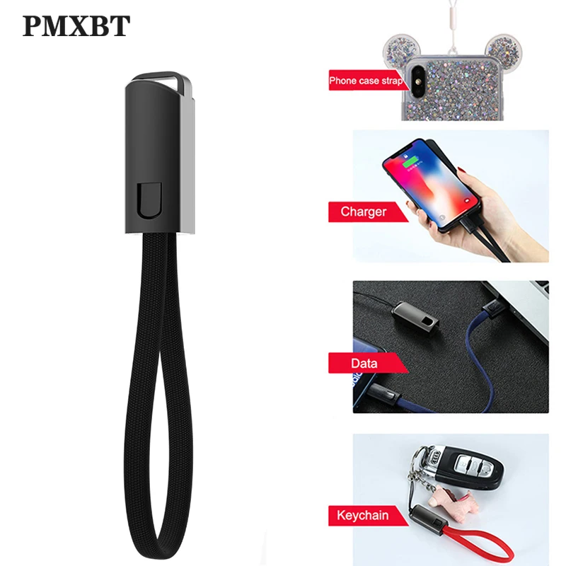 

Portable Short Cable Keychain USB Charger For iPhone Xiaomi/Type C/Micro USB C Cord Fast Charge Sync Data Phone Cables Accessory