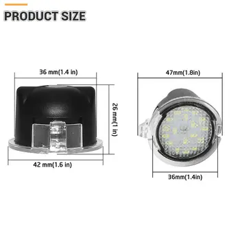 

12V Side Mirror Lights Halogen LED Puddle For Ford F150 Edge Fusion Taurus Explorer 12000K