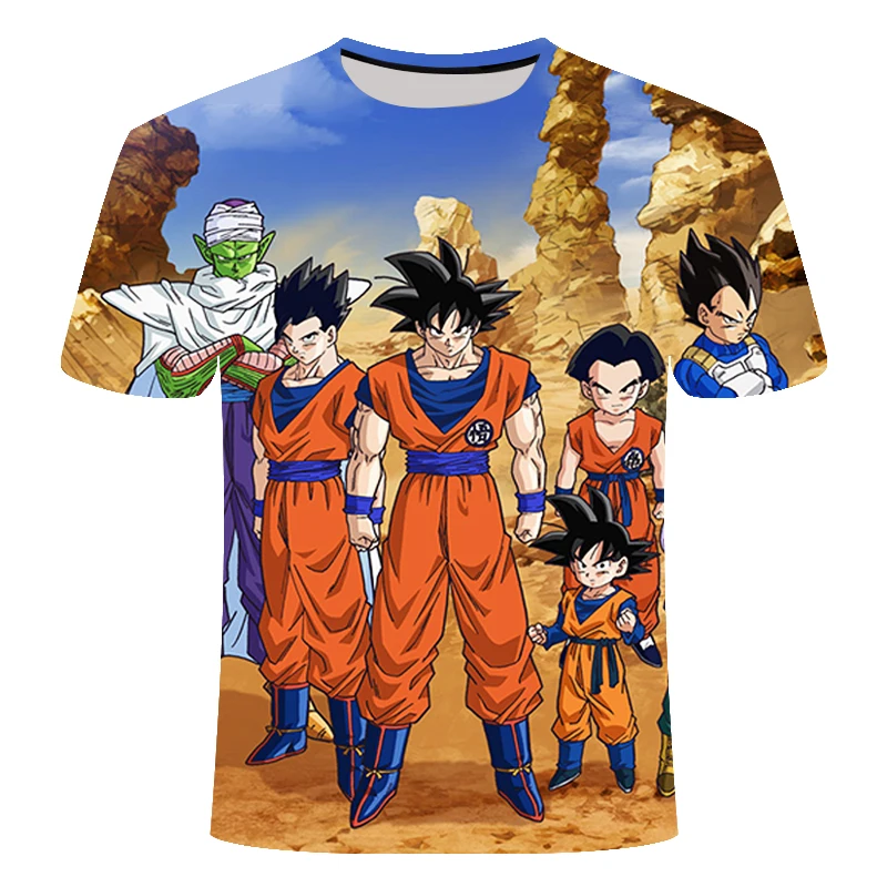 Новинка, футболка с 3D принтом Dragon Ball Z Goku, футболка с коротким рукавом и круглым вырезом, летняя футболка Saiyan Vegeta harajuku, брендовая одежда, футболка, Азиатский Размер 6XL