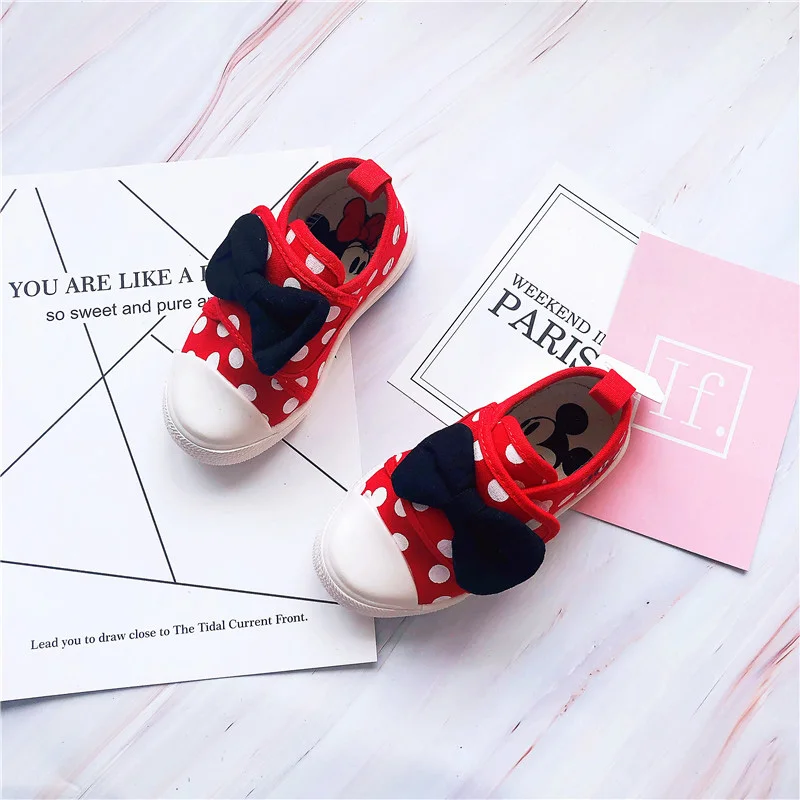 Minnie Новинка; повседневная обувь для девочек с изображением Диснея; парусиновая нескользящая обувь с рисунком Микки и Минни; для маленьких детей; для путешествий; для бега; для маленьких мальчиков; дышащая обувь - Цвет: Minnie