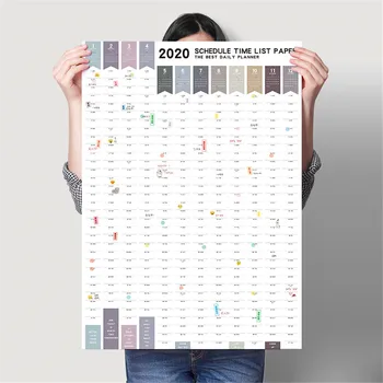 

agenda 2020 365days Paper Wall Calendar Office School Daily Planner Notes Very Large Study New Year Plan Schedule