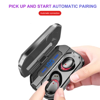 

F8 Bluetooth 5.0 TWS Earbuds True Wireless Headphones 1500mAh Charging Box Power DisplayWaterproof Mini Sports Headset with Mic