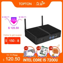 Ucuz fansız Mini PC Intel i5 7200U i3 7167U Windows 10 Barebone sistemi PC birim masaüstü bilgisayar Linux HTPC VGA HDMI WiFi 6 * USB