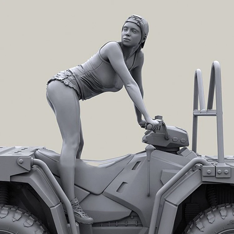 1/35 девушка(не включает ATV) каучуковая фигурка строительный комплект