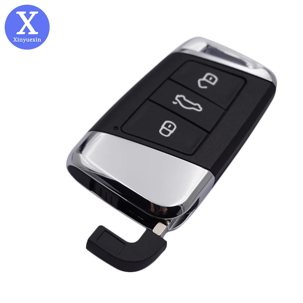Xinyuexin дистанционный Автомобильный ключ оболочка подходит для VW Magotan Passat B8 CC Skoda Superb A7 3 кнопки умный ключ без ключа замена ключа