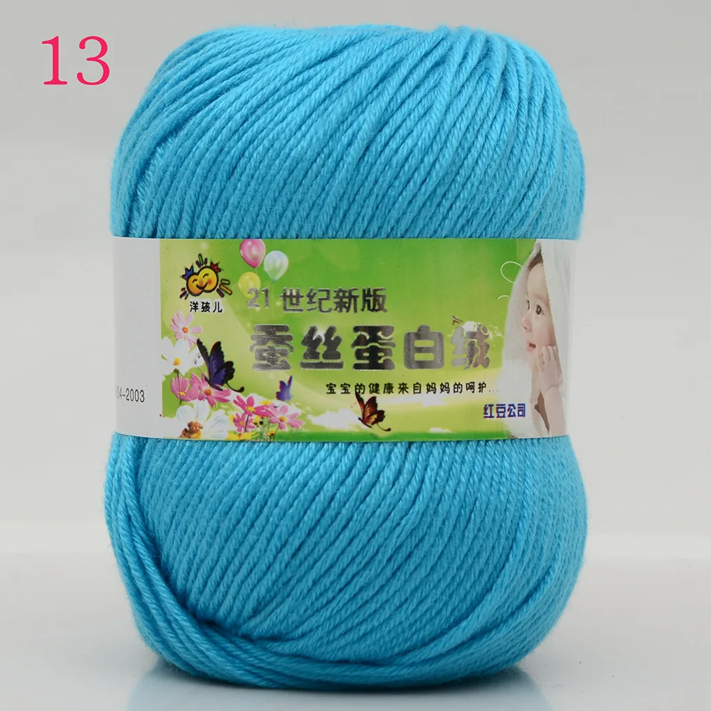 NO.13 24 s/6 50 г/шт. 12 шт./лот шелк кашемир шерсть смесь пряжа крючком пряжа - Цвет: NO.13