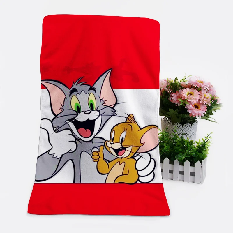 IVYYE 1PCS Tom and Jerry Fashion Customized Anime Bath Towels Handkerchief Soft Face Towel Cartoon Washcloth Unisex NEW - Цвет: see chart