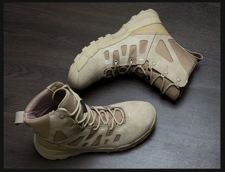 High Help Tactical Boots Anti-fur Fabric Nylon Mesh Breathable Wear Resistant Outdoor Hiking Climbing Travel Sports Unisex Shoes