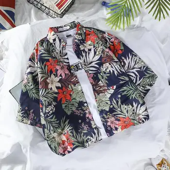 

Hot Sale Mens Summer Beach Hawaiian Shirt Brand Short Sleeve Plus Floral Shirts Men Casual Holiday Vacation Clothing casual shir