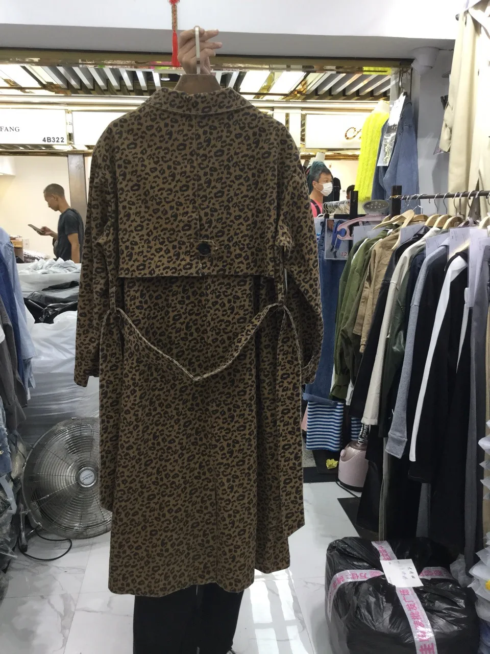 Spring Autumn South Korea New Leopard Print Windbreaker Single Breasted Long Coat Women's Windbreaker Plus Size Women Coat