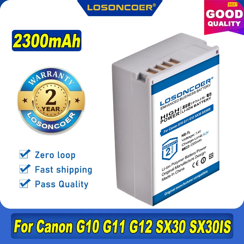 Аккумулятор LOSONCOER 2300 мАч для Canon PowerShot G10 G11 G12 SX30 SX30IS | Электроника