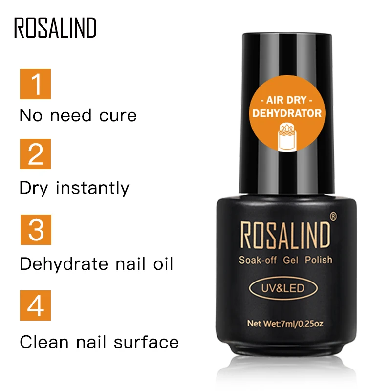 Базовый и топовый гель лак ROSALIND для ногтей 7 мл полуперманентный с закаленным