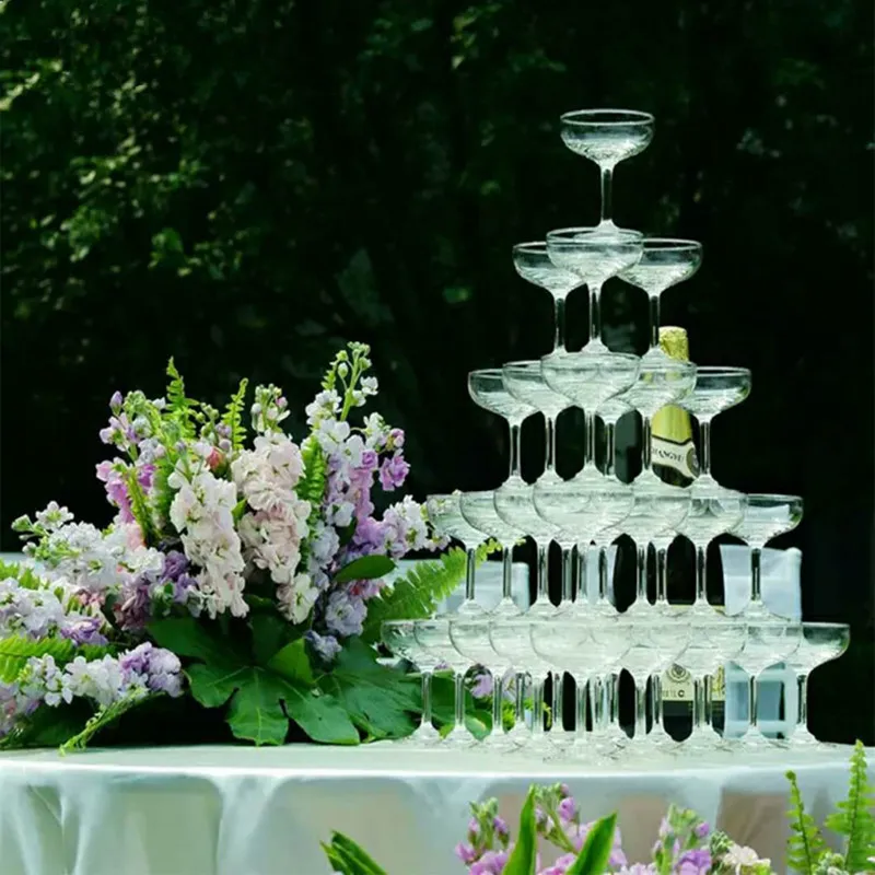 

20pcs High quality acrylic champagne glass disposable transparent plastic cup wedding party decoration goblet drinking glass