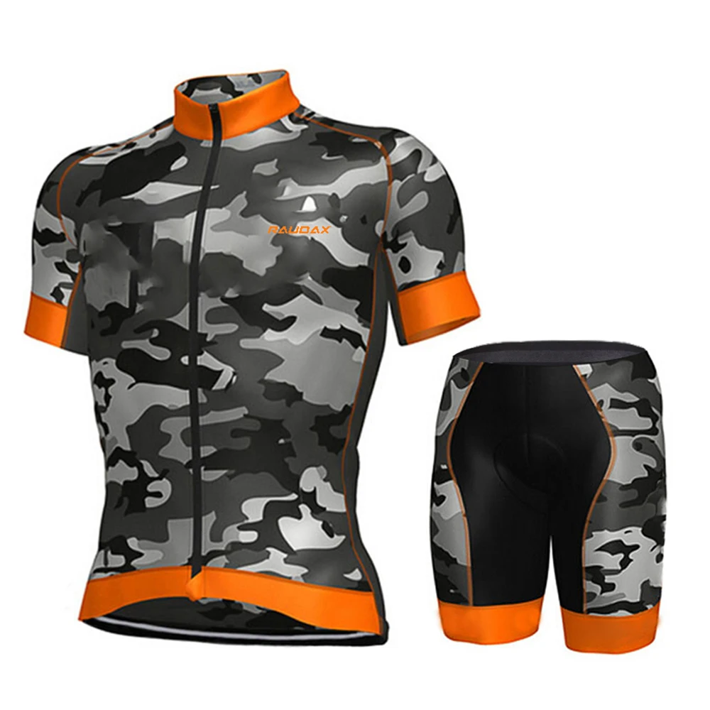 orange camo cycling shorts