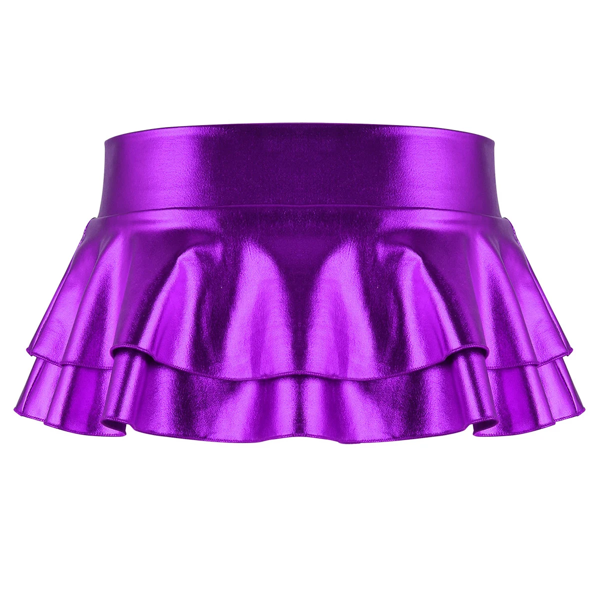 Женская Блестящая металлическая сексуальная клубная мини-юбка с низкой посадкой, многослойная плиссированная мини-юбка для танцев, фестивалей, коктейльных костюмов, Клубная одежда