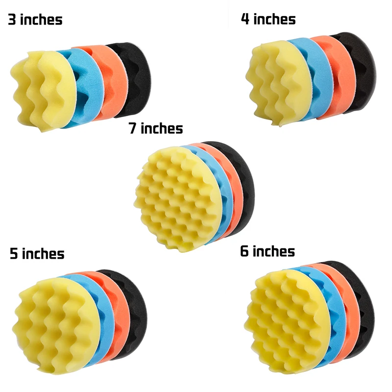 SHINA 9PCS 4 pouces 100mm Eponge Buff Polissage Pad Polissage Pad Kit Car Polisseuse M10 Thread # 3