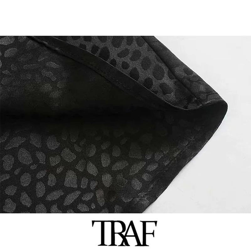 TRAF женское винтажное стильное платье средней длины с леопардовым принтом, модное платье с рукавом три четверти и животным узором, женские платья Vestido