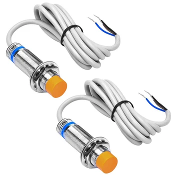 2Pcs 8mm Inductive Proximity Sensor Detecting Distance Approach Sensor Cylinder Proximity Switch NPN NO DC 6-36V 300MA 1