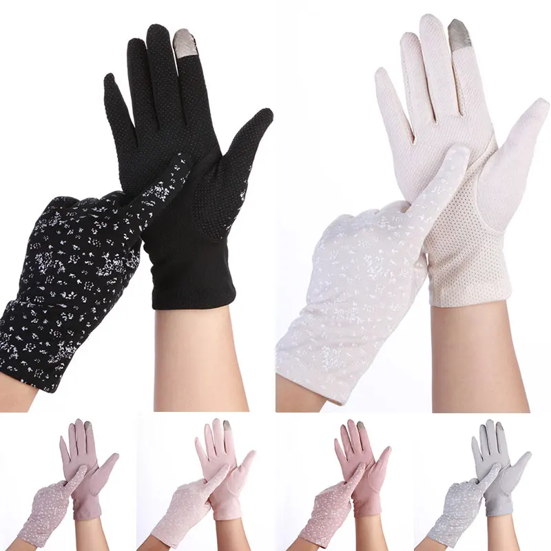 1 Pair Anti Uv Summer Thin Driving Gloves Breathable Non-slip Cotton Women  Gloves Outdoor Touch Screen Sunscreen Stretch Gloves - Gloves u0026 Mittens -  AliExpress