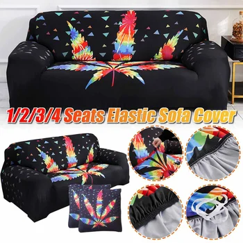 

Leaves pattern Stretch Elastic Slipcovers Sofa Cover Cushion Cover For Living Room Slip-resistant Sectional Sofa 1/2/3/4 Seat