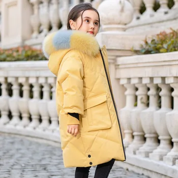 

Children Clothing Outwear 4-13 Years Kids Duck Down Jacket Teenage Parka Winter Jacket for Girl -30 DegreesThickening Long Coats