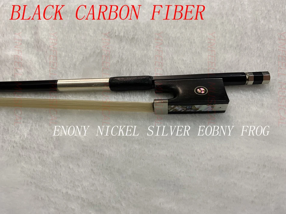 Description Picture 3 of item4/4 Carbon Fiber Violin Bow Black carbon Bow 4/4Violin Bow Ebony Frog4/4,3/4,1/2,1/4,1/8,1/10 all of size