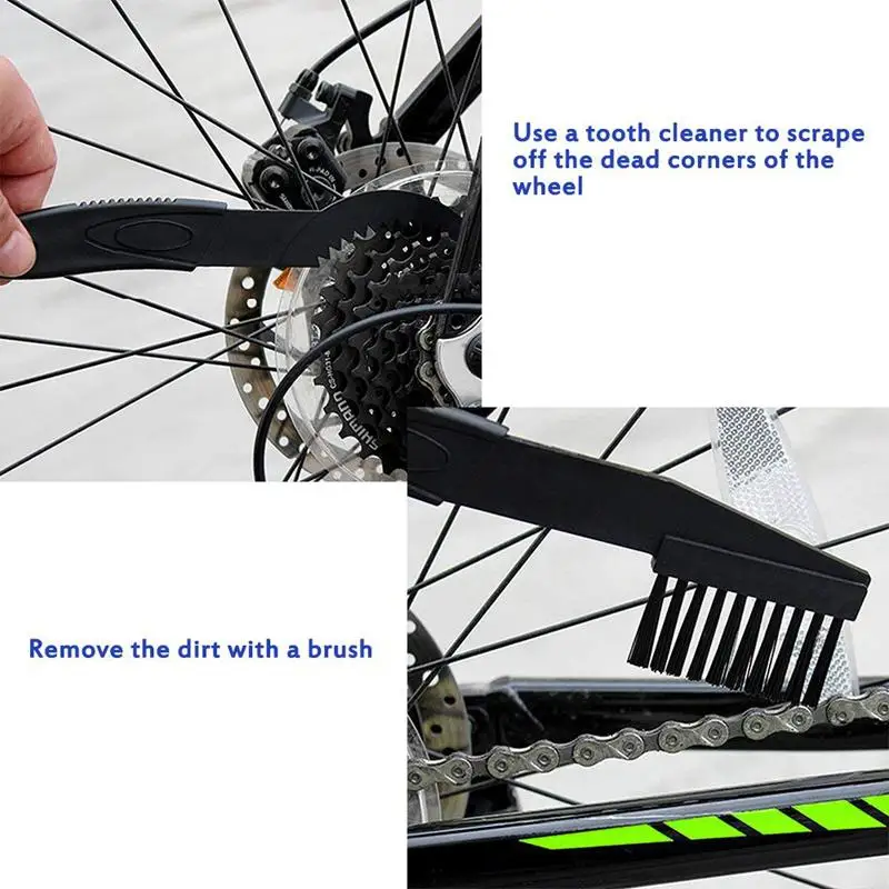 ABZB-4 Pcs Motorcycle Bike Chain Gears Cleaning Brushes, with 2 Chain Gear Cleaner, 2 Pry Bar, Multi-purpose Maintenance Cleaner