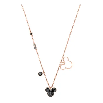 

MINA BEAR 2019 New High Quality Mi Mouse Black Pendant Necklace Rose Gold Send Lovers Best Jewelry Anniversary Fashion Gifts