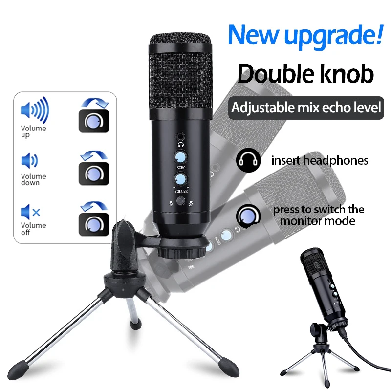 Конденсаторный микрофон с подставкой 24 бит 192 кГц | Электроника