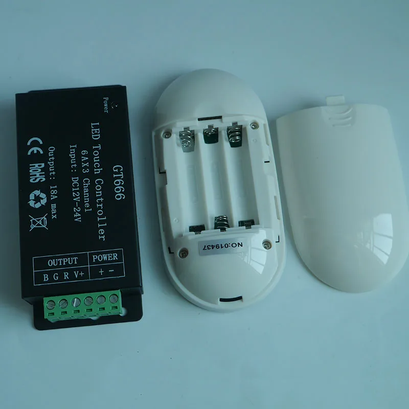 Wholesale 1 pcs GT666 Touch led dimmer DC12-24V 6Ax3channel Max 18A RGB controller for 5050 RGB led strip lights free shipping