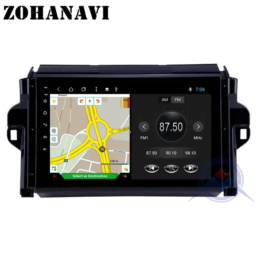 ZOHANAVI 9 дюймов Octacore Android автомобильное радио для Toyota Fortuner 2 2015-2018 Автомобильный