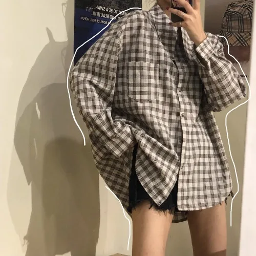 shirts Женский корейский студенческий стиль, японский милый студенческий вязаный свитер с v-образным вырезом, жилет, верхняя одежда, рубашки в клетку, женский свитер, жилет - Цвет: shirts