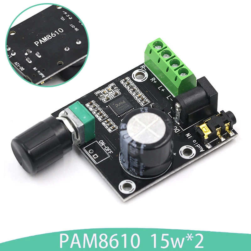 Супертонкий 2X15 Вт PAM8610 плата цифрового двухмощного усилителя звука класса D 12 В