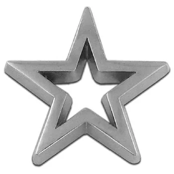 

Silver 3D star cut out lapel pin