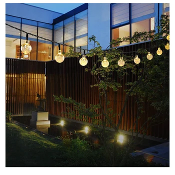

Festival Crystal Ball Solar Lamp Power LED String Fairy Light Solar White/warm/colorful Light Garden Christmas Decor For Outdoor
