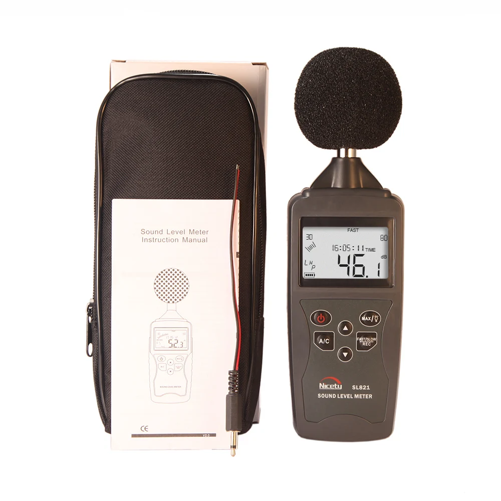 SL821-G 30-130 дБ A/C портативный цифровой звуковой шум аудио измеритель уровня IEC651 измерение децибел pcl давление Регистратор Тестер монитор