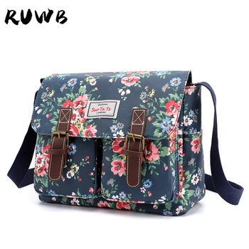 

RUWB Women Handbags Female Flower Printed Shoulder bags Waterproof Nylon Messenger Bags Ladies Crossbody Bag Retro Totes Bolsas