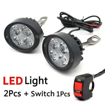 

6000-6500K Motorcycle Fog lights Replacement Headlight Head Lamp 4-LED