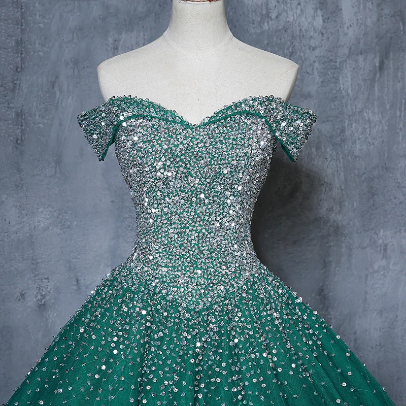 Роскошное зеленое бальное платье 15 милое 16 Пышное Платье Vestido de Quinceanera платье для выпускного вечера для 15 лет