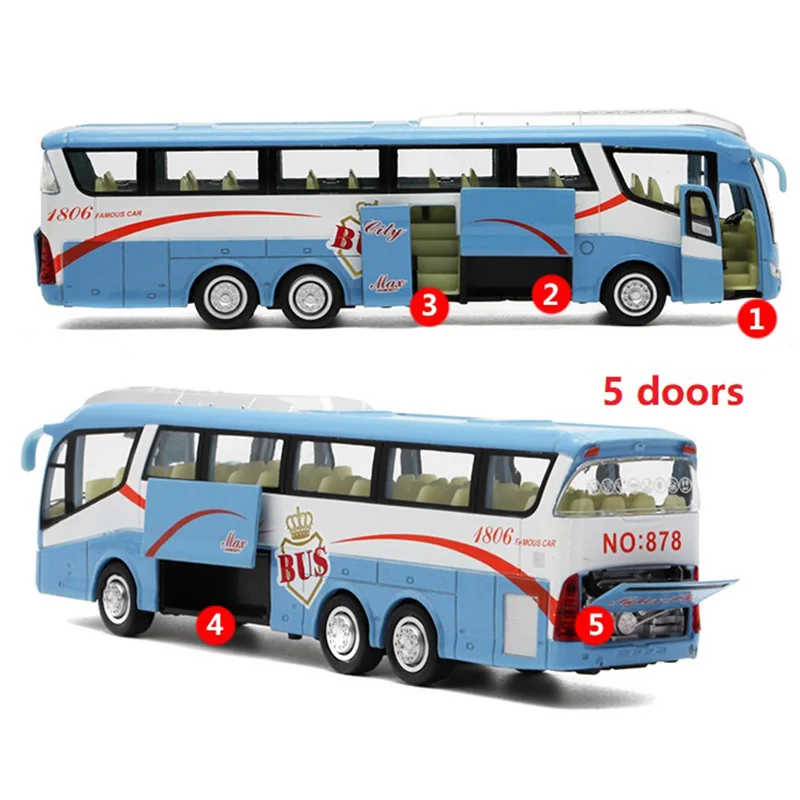 1:32 Сплав модели автомобилей Высокая моделирования городской автобус Металл Diecasts игрушечные транспортные средства оттягивать назад и мигающий и музыкальный