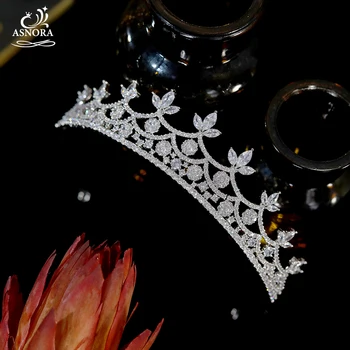 

ASNORA Ladies Fashion Headdress And Crown, Wedding Crown European Style Simple Bridal Headdress A01053