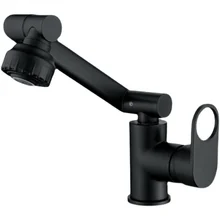 Modern Chrome Finished / Black Matte Wash basin Hot And Cold Faucet Bathroom Universal Basin Faucet Pull Down Faucet Tap