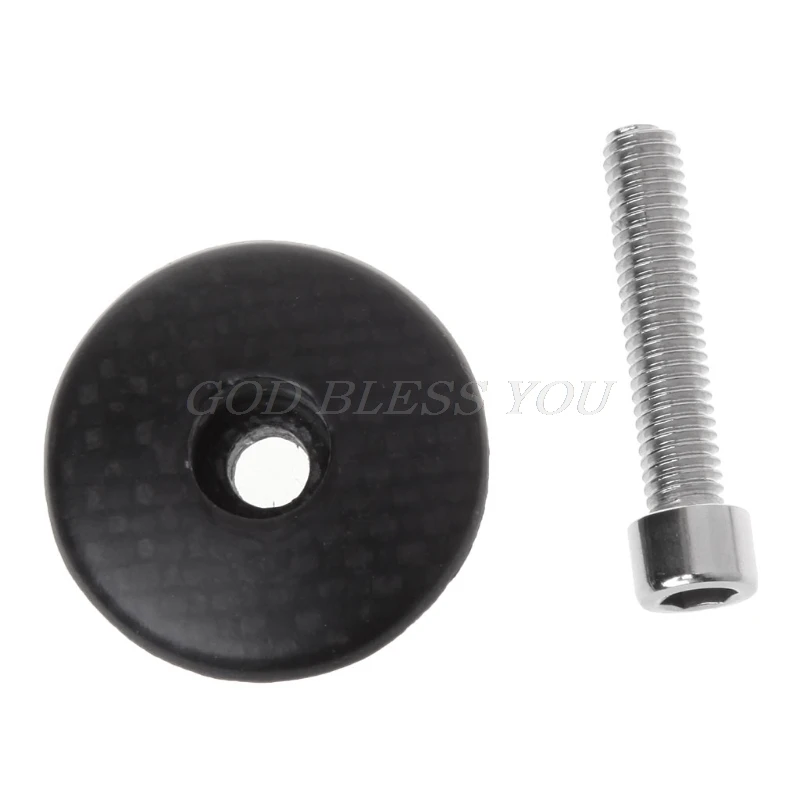 

Bicycle Headset Cap 28.6mm Dustproof Top MTB Stem Cover Carbon Fiber With Screw