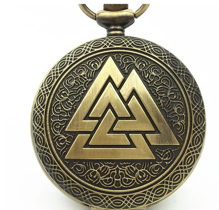 

Large Size Fashion Retro Geometric Pattern Pocket Watch Decorative Pattern Chained List Accessories Large Size Pocket Watch